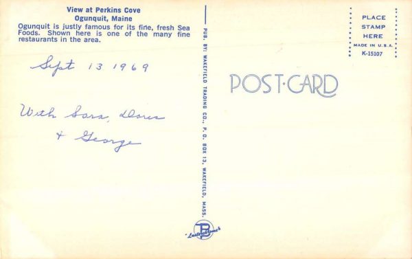 Ogunquit Maine view of Perkins Cove restaurant vintage pc ZC548845 - Image 2