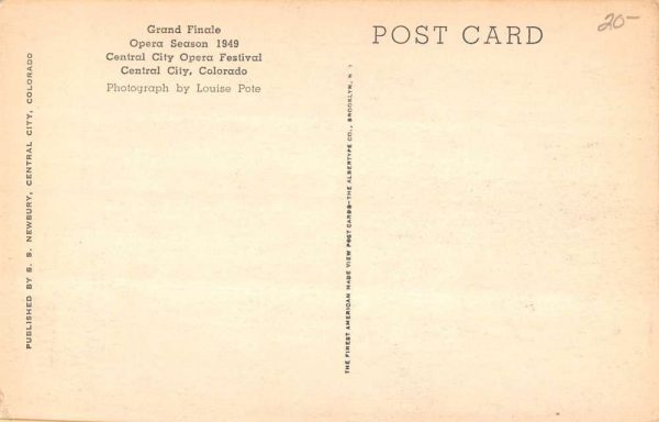 Central City Colorado cast at grand finale Opera Festival antique pc ZC548894 - Image 2