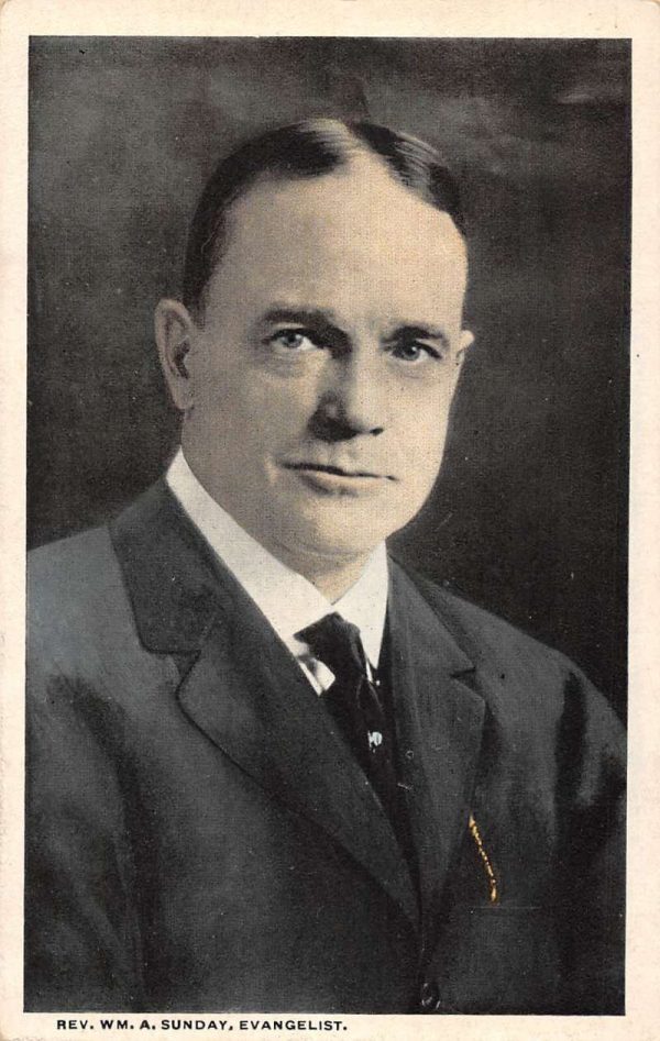 Reverend William A Sunday evangelist wearing suit and tie antique pc ZC548897