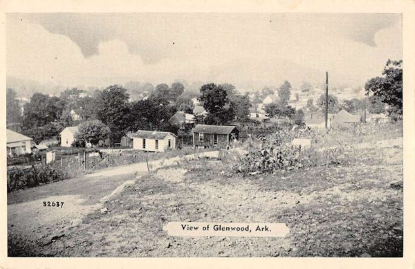 Glenwood Arkansas panoramic birds eye view of town antique pc ZC548957