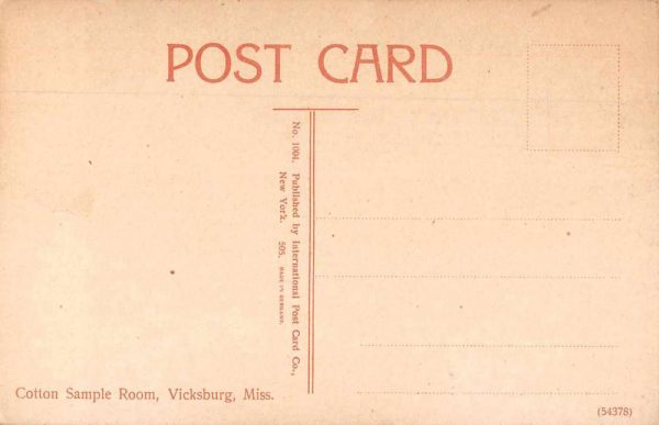 Vicksburg Mississippi Cotton Sample Room Vintage Postcard JH230101 - Image 2