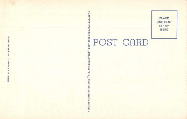 Escanaba Michigan WDBC Broadcasting Station Linen Vintage Postcard JH230132 - Image 2