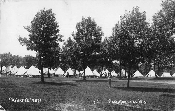 Camp Douglas Wisconsin Private's Tents Military Real Photo Postcard JH230206