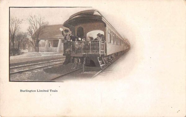 Burlington Route Limited Train Railroad Scene Vintage Postcard JH230251
