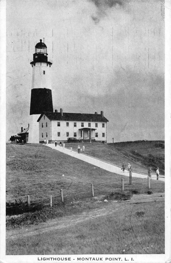 Montauk Point Long Island New York Lighthouse Scenic View Vintage Postcard JH230267