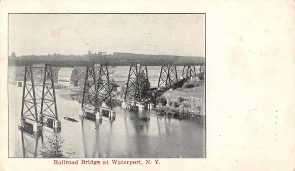 Waterport New York Railroad Bridge Scenic View Vintage Postcard JH230278