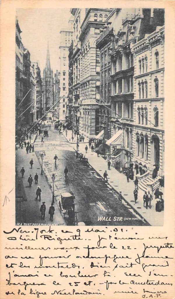 New York City Wall Street Private Mail Vintage Postcard JH230362