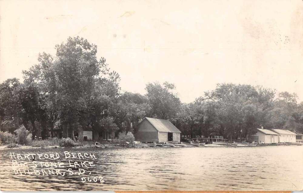 Milbank South Dakota Hartford Beach Big Stone Lake Real Photo Postcard