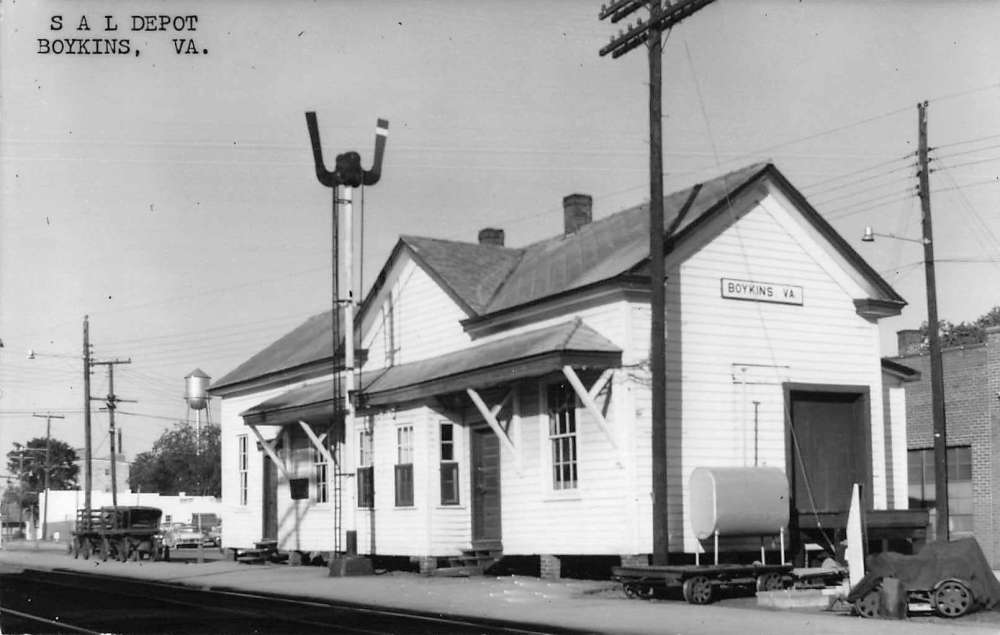 Boykins Virginia SAL Depot Train Station Real Photo Vintage Postcard