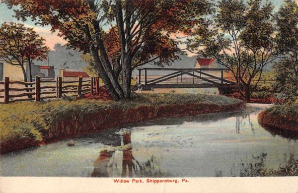 Shippensburg Pennsylvania Willow Park Scenic View Vintage Postcard JH230628