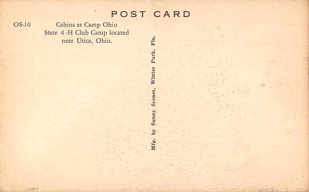 Utica Ohio State 4-H Club Camp Cabins Vintage Postcard JH230699 - Image 2