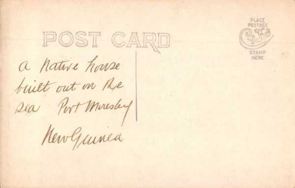 Port Moresby New Guinea Native House on the Sea Real Photo Postcard JH230702 - Image 2
