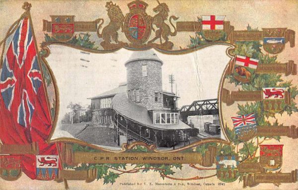 Windsor Ontario Canada CRP Station Railroad Vintage Postcard JH230717