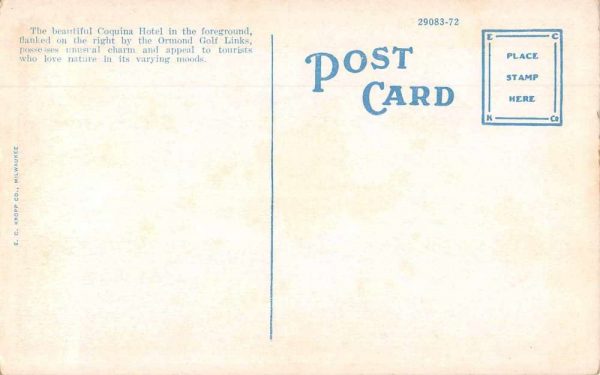Ormond Florida Coquina Hotel and Golf Links Vintage Postcard JH230844 - Image 2