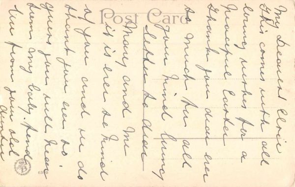 Easter Greetings Dressed Chick in Bonnet Hatching Vintage Postcard JH230862 - Image 2