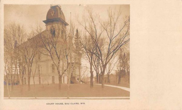Eau Claire Wisconsin Court House Real Photo Vintage Postcard JH230916