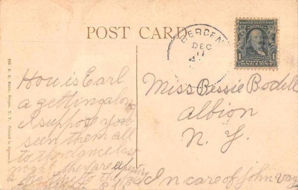 Bergen New York Four Track Road Railroad Vintage Postcard JH230935 - Image 2