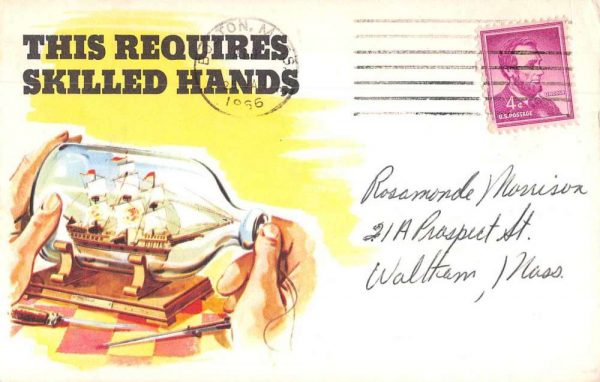 Arlington Massachusetts Alewife Motors Studebaker Mercedes Ad Postcard JH230946 - Image 2