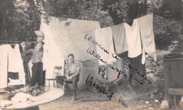 Williamsport Pennsylvania Camping Scene Real Photo Vintage Postcard JH230953