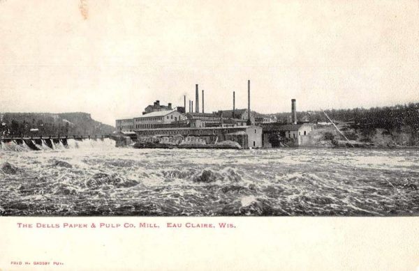 Eau Claire Wisconsin Dells Paper and Pulp Mill Vintage Postcard JH230970
