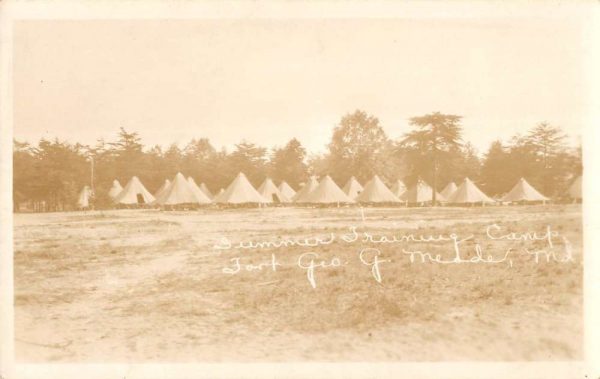 Fort Geo. G. Meade Maryland view of Summer Training Camp real photo pc ZC548993