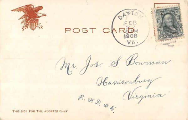 Front Royal Virginia birds eye view Reservoir from shore antique pc ZC548994 - Image 2