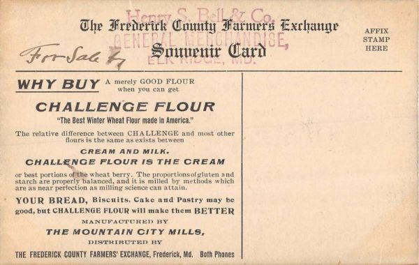 Frederick Maryland "Rose Hill" Challenge Flour ad antique pc ZC548998 - Image 2