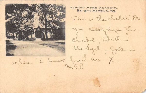 Reisterstown Maryland birds eye view Hannah More Academy antique pc ZC549003