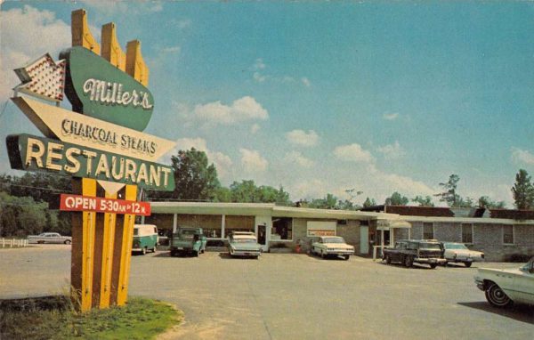 Orangeburg South Carolina outside view Miller's Restaurant vintage pc ZC549023