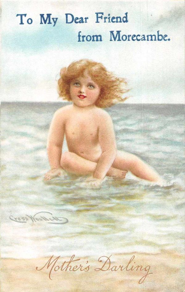 Morecambe England Greetings "Mother's Darling" Baby at Beach Postcard JH231054
