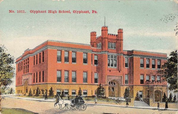 Olyphant Pennsylvania High School Exterior View Vintage Postcard JH231055