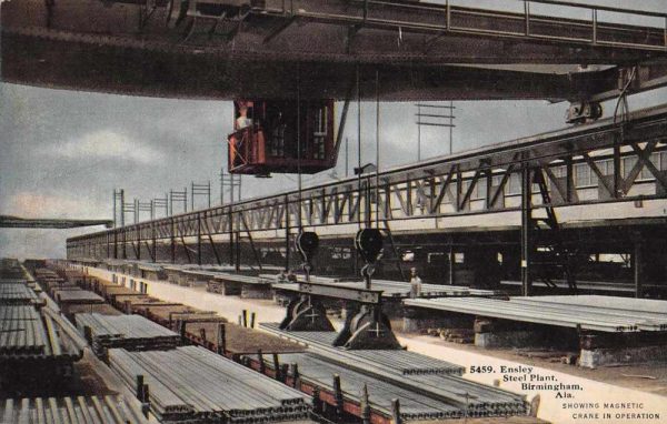Birmingham Alabama Ensley Steel Plant Crane Vintage Postcard JH231070