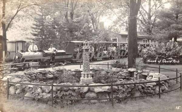 Benton Harbor Michigan trolley train House of David Park real photo pc ZC549047