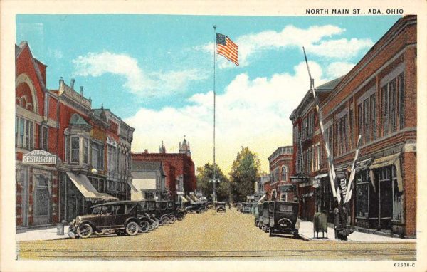 Ada Ohio business district along North Main St antique pc ZC549072