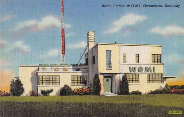 Owensboro Kentucky outside WOMI Radio Station linen antique pc ZC549090
