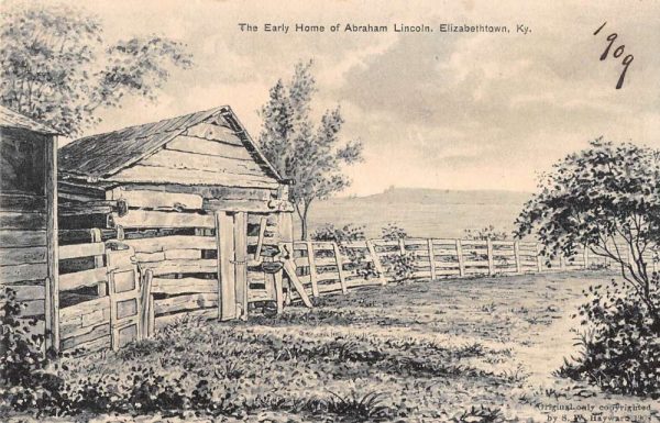 Elizabethtown Kentucky view of early home of Abraham Lincoln antique pc ZC549110