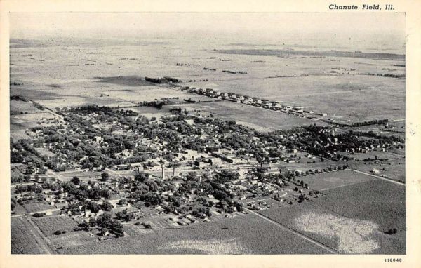 Chanute Field Illinois panoramic aerial view over area antique pc ZC549116