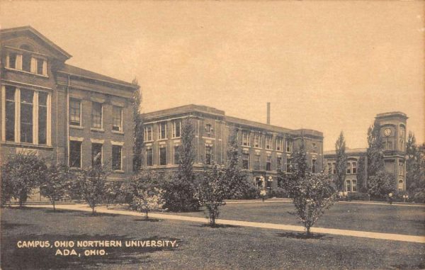 Ada Ohio birds eye view campus Ohio Northern University antique pc ZC549127