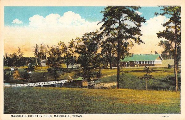 Marshall Texas birds eye view Marshall Country Club antique pc ZC549131