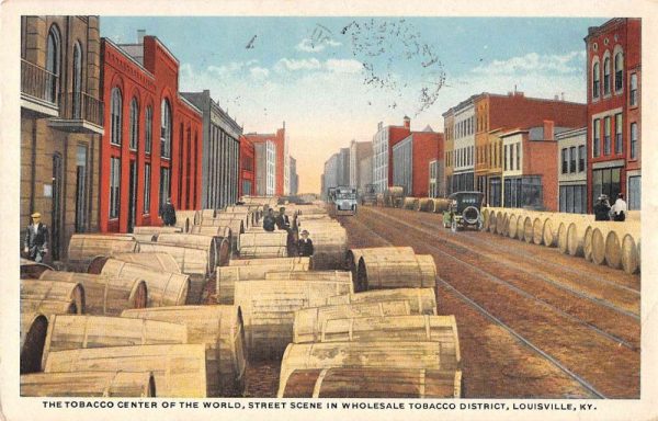 Louisville Kentucky street scene Wholesale Tobacco District antique pc ZC549177