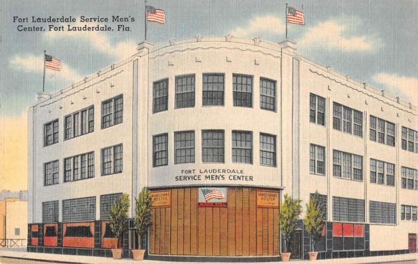 Ft Lauderdale Florida view of Service Men's Center linen antique pc ZC549180
