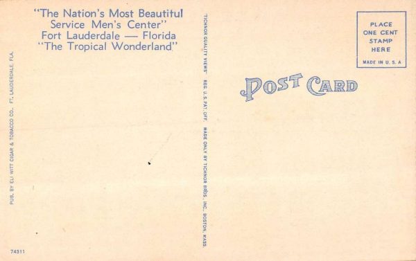Ft Lauderdale Florida view of Service Men's Center linen antique pc ZC549180 - Image 2