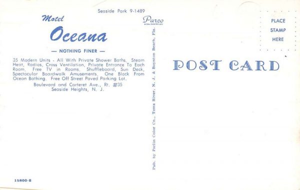 Seaside Heights New Jersey multi-views new Oceana Motel vintage pc ZC549189 - Image 2