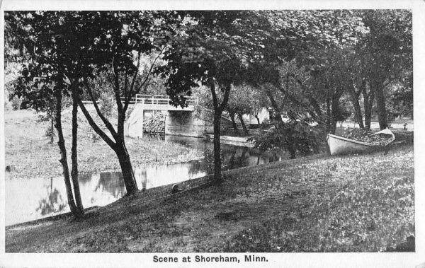 Shoreham Minnesota Scenic View Bridge Vintage Postcard JH231096