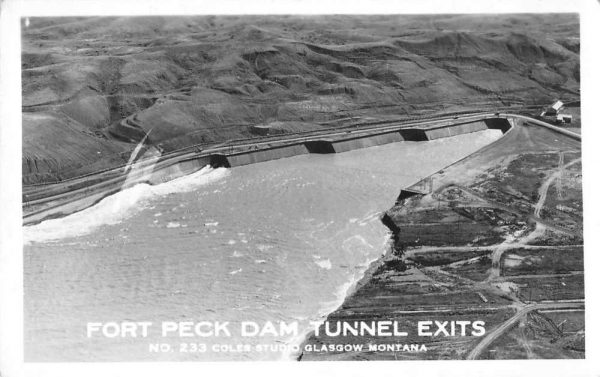 Glasgow Montana Fort Peck Dam Tunnel Exits Real Photo Postcard JH231097
