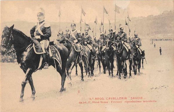 Italy Military Cavalleria Savoia Calvary Vintage Postcard JH231106