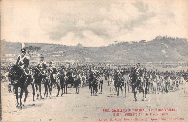 Italy Monferrato Cavalleria Savoia Military Vintage Postcard JH231108