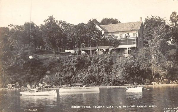 Pelican Rapids Minnesota Kings Hotel at Pelican Lake real photo pc ZC549201