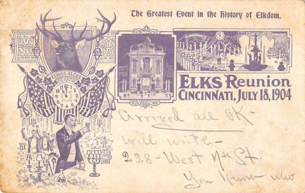 Cincinnati Ohio July 18 1904 Elks Reunion antique pc ZC549254