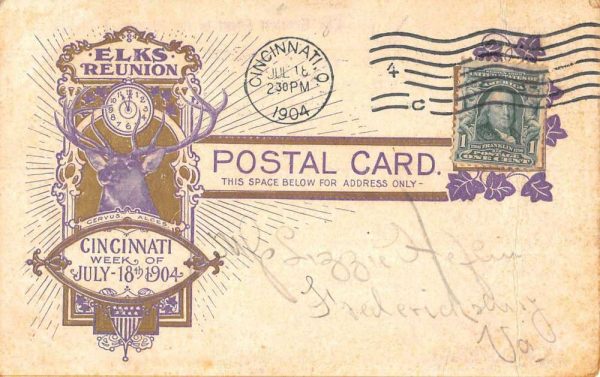 Cincinnati Ohio July 18 1904 Elks Reunion antique pc ZC549254 - Image 2